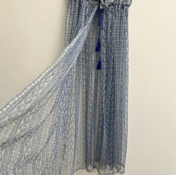 Free People In Paris Maxi Top Sheer Duster Blue - Picture 9 of 16